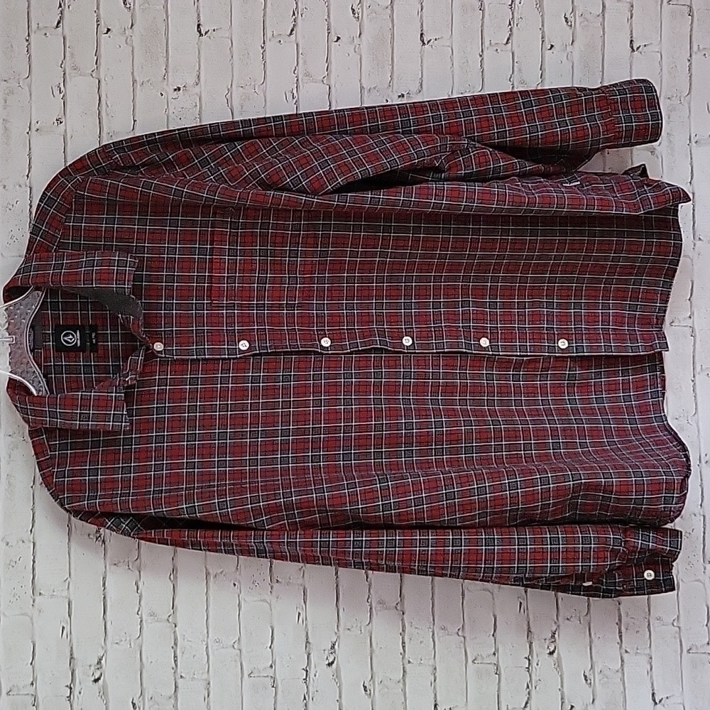 Volcom Men's Long-sleeved Button-Down Classic Fit Shirt, Size XXL
